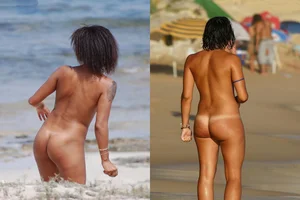 Nude beach and topless girls