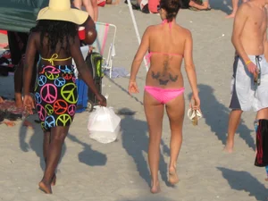Mix of candid girls at the beach and in bikinis