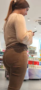 Brunette with nice thick butt