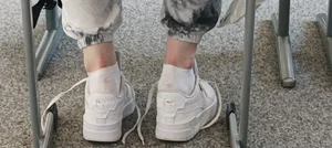 Candid girls socks shoeplay in school