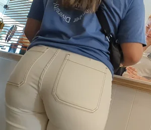 PAWG with big booty in white jeans