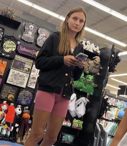 Slim and tight in pink shorts
