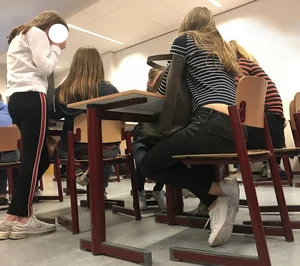 Gallery of Photos in College Classroom - Candid Girls in Jeans, Pantyhose and Skirts
