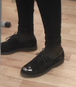 Feet Closeup of a Teen Girl in Pants And Shoes