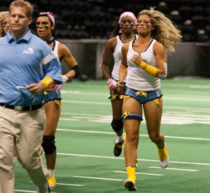 Sexy female football players with hot bodies