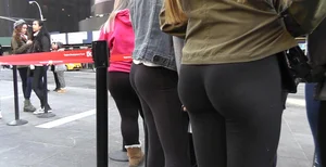 Sexy tight ass in see thru tights with exposure