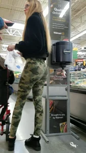 Glasses girl in tight camo