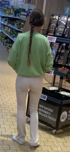 LIDL German Girl skinny ass VPL + face