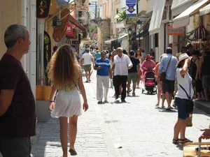 White see through skirt girl walking with white panties underneath