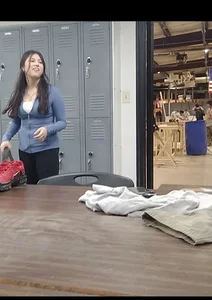 Cute student in leggings