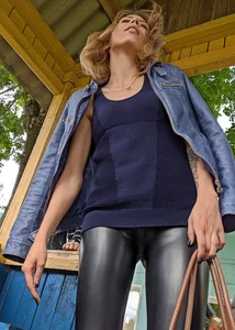 Hot Girl in Leather Pants Ass and Crotch Closeups