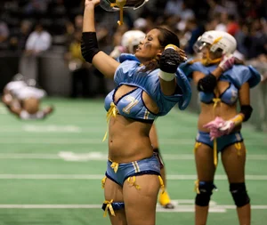Sexy female football players with hot bodies