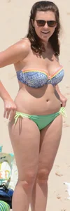 Thick and sexy bikini babe on the beach