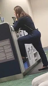 Sexy fat ass flight worker