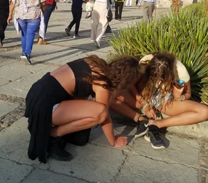 2 girls in short shorts showing legs and a little more part 2