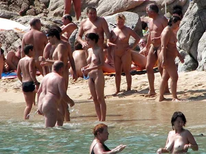 Nude beach and topless girls