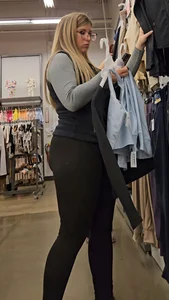 You Can See Her Thong Through Her Leggings!