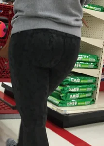 Target blonde milf with a nice ass in dark leggings