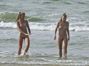 Nude beach and topless girls
