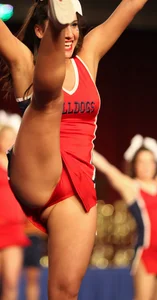 Hot cheerleader showing her stretch