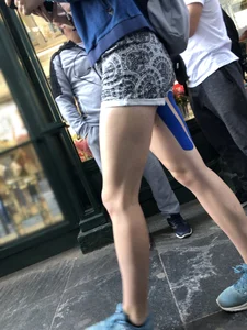 Perfect Hot Legs in Shorts Subway Escalator and Street Closeups