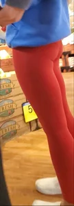 Super Cute Asian Teen Red Spandex Wedgie