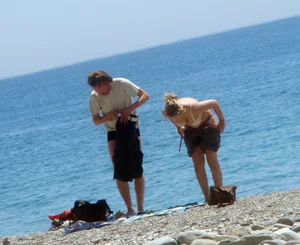 Nude beach and topless girls