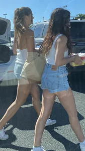 Teen with a perfect ass and a little cheek peaking through