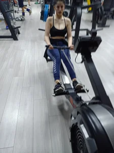 Hot girl working out at the gym