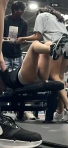 Petite with grey short shorts