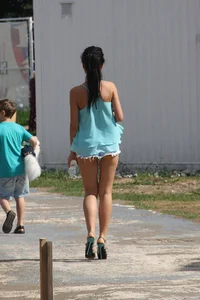 Sexy Milf in Short Dress on Heels Street Creepshot