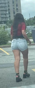 Brunette milf in tight shorts and fuck-me heels