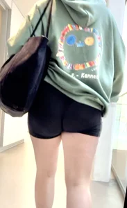3 girls in black shorts