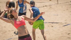 Beach volleyball babes in bikinis
