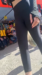 Petite Latina with sexy figure and cute face in black leggings [oc]