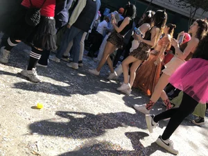 Carnival girls wearing pantyhose, spandex shorts, stockings, skirts and other outfits