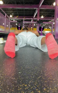 Gym ass in sweats & socks (close up)