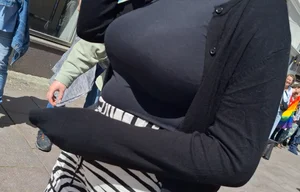 Brunette cutie with huge tits