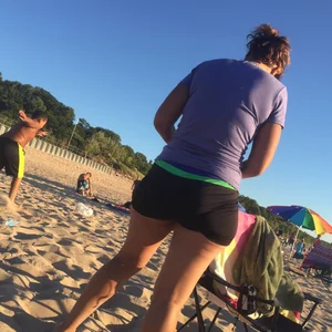 Chubby milf at the beach