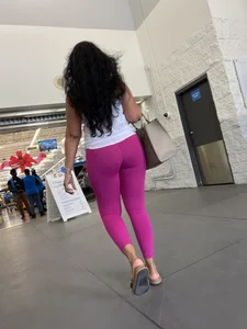 Juicy MILF ass in pink leggings OC