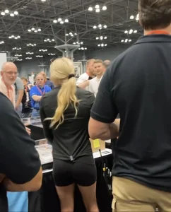 Gymnast in tight shorts at Fanatics event (OC)