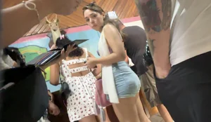 SEXIEST Latina in TIGHT Jean Shorts  (OC + FACESHOT + CRAZY ANGLES)