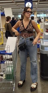 Ikea Trip 3 hot girls in tight jeans Nerdy leopard bendover faceshot smile at camera (Megapost)