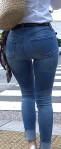 Girl with a big ass in tight jeans