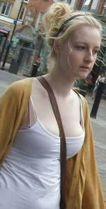 Blonde With Large Breast on the Street Candid Pic
