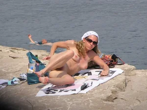 Nude beach and topless girls