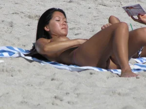 Sexy Florida beach bikini girls, some topless