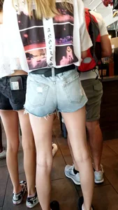 Teens in shorts shorts…tiny butt cheeks