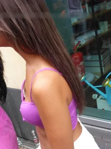 Suckable puffy nipple on a sexy small boobed girl