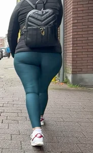 Milf Pawg Wide Hips in Green Leggings